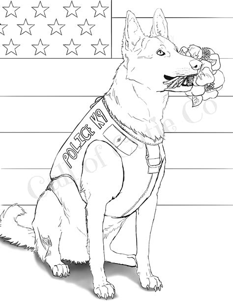 Army Dog Coloring Pages Sketch Coloring Page