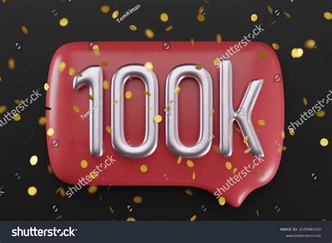 100k Followers Celebration Social Media Achievement Stock Illustration