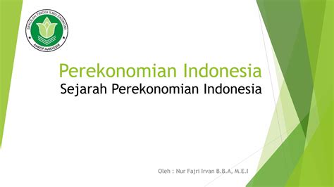 Perekonomian Indonesia Bab Sejarah Perekonomian Indonesia Ppt