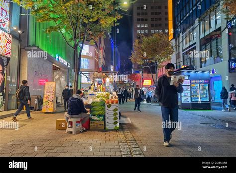 Myeong Dong Market Street Seoul South Korea Stock Photo Alamy