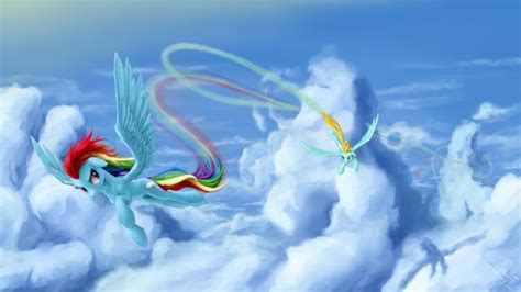 Princess Twilight Sparkle And Rainbow Dash Flying