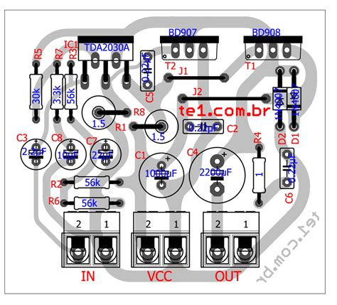 Amplificador Pot Ncia Tda A Driver Transistor Tip Tip Toni