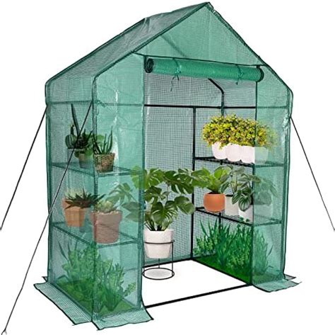 Goplus Greenhouse Indoor Outdoor Walk In Plant Gardening Green House 2 Tier 8