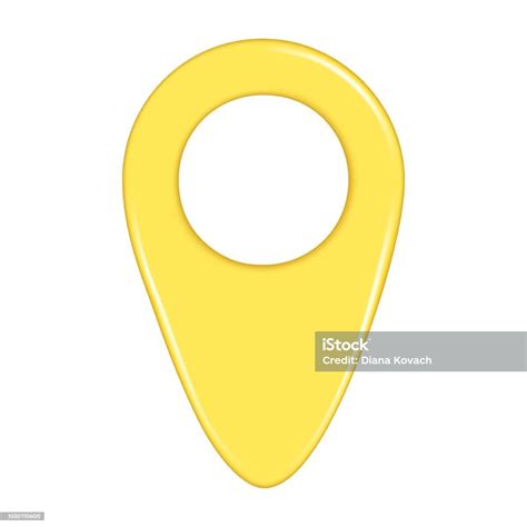 Realistic 3d Yellow Location Map Pin Gps Pointer Marker Decorative 3d