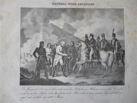 Orig Lithographie Provera Wird Gefangen Napoleon Schlacht Von