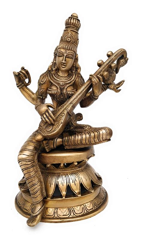 Buy South Indian Arts Brass Saraswati Idol Brass Saraswati Statue