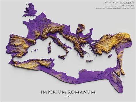 Topographical map of the Roman Empire, 117 AD : r/SPQR