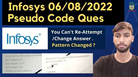 Infosys Pseudo Code Questions Asked On 07 08 2022 Infosys On Campus