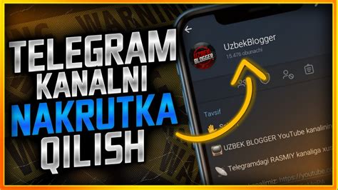 Telegram Kanalni Nakrutka Qilish Telegramda Obunachi Ko Paytirish