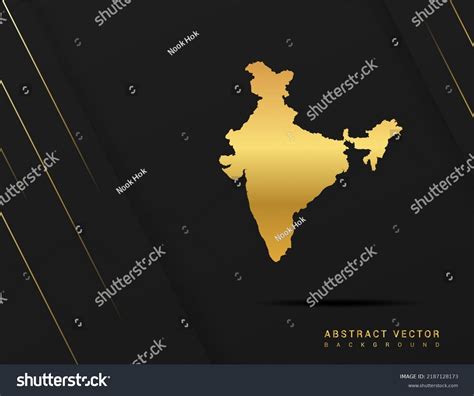 India Map Gold Gradient Style Vector Stock Vector Royalty Free