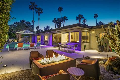 Midcentury Twin Palms Palm Springs Vacation Rental Poolside