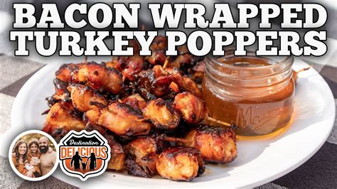 Crispy Bacon Wrapped Turkey Poppers Blackstone Griddle Recipes Youtube