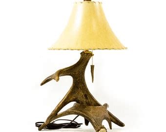 Large Moose Antler Table Lamp Rustic Décor Country Home Etsy