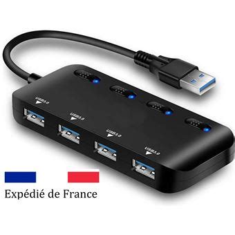 Multiprise USB Hub Splitter USB 3 0 4 Ports Haute Vitesse 5Go Avec