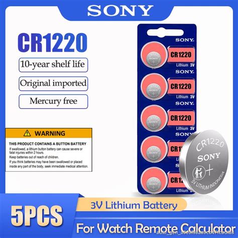 5PCSLOT Sony CR1220 CR 1220 ECR1220 GPCR1220 BR1220 LM1220 DL1220 3V