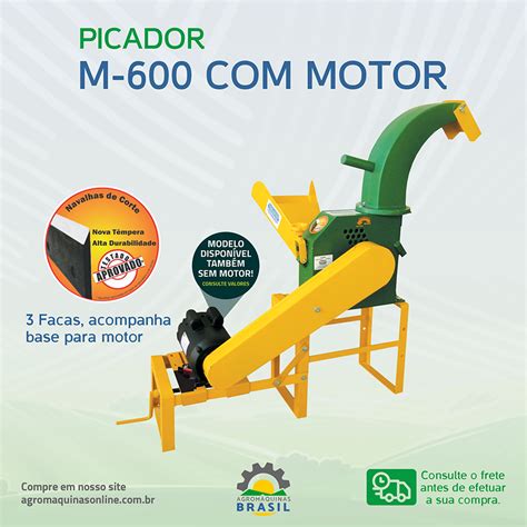 Picador De Capim M 600 C Motor 3CV Agromaquinas BRASIL