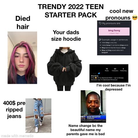 Trendy 2022 Teenager Starter Pack Rstarterpacks Starter Packs Know Your Meme