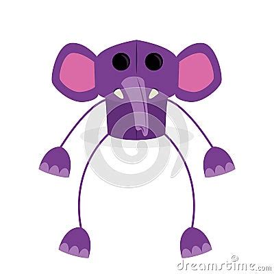 Cartoon Purple Elephant Isolated Stock Vector - Image: 39044021