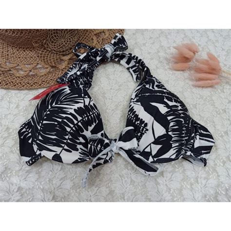 Jual Bikini Bk Vo Hitam Putih Daun Bikini Pantai Busa Dan