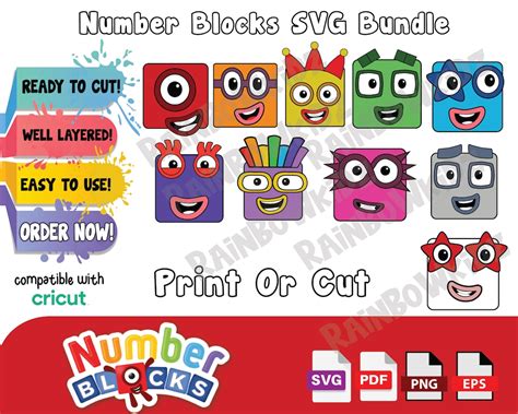 Number Blocks Svg Bundle Ready To Cut Svg Number Blocks Vector Pack