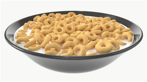 Bowl of Honey Cheerios with Milk 3D model | CGTrader