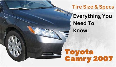 Toyota Camry Tire Size Maximizing Handling Stability And