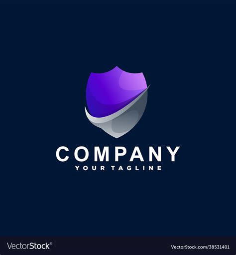 Shield color gradient logo design Royalty Free Vector Image