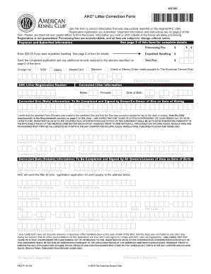 Akc Litter Registration Form Complete With Ease Airslate Signnow