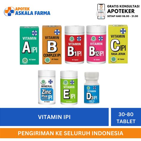 Jual Ipi Vitamin A B B B Komplek C D Zinc Botol Shopee Indonesia