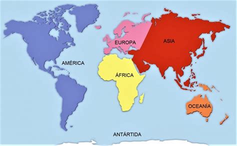 Mapa De Continentes 】 Con Nombres Mudo En Blanco Imprimir