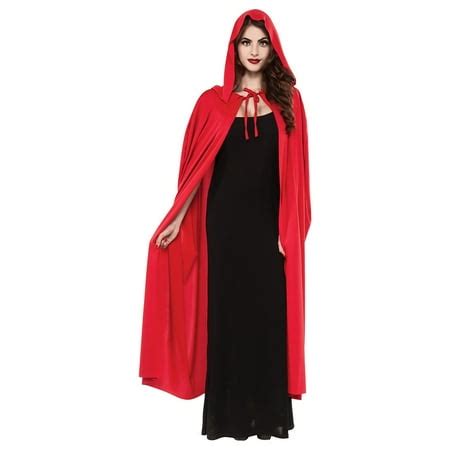 Long Hooded Cape Adult Costume Accessory Red - Walmart.com