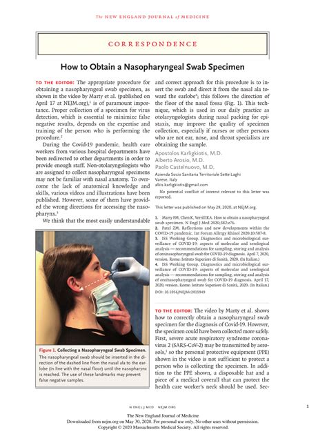 (PDF) How to Obtain a Nasopharyngeal Swab Specimen