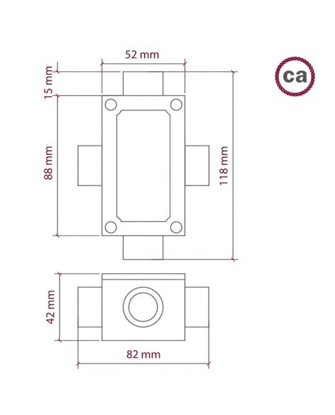 Boîte de jonction quatre sorties forme X pour Creative Tube boîtier