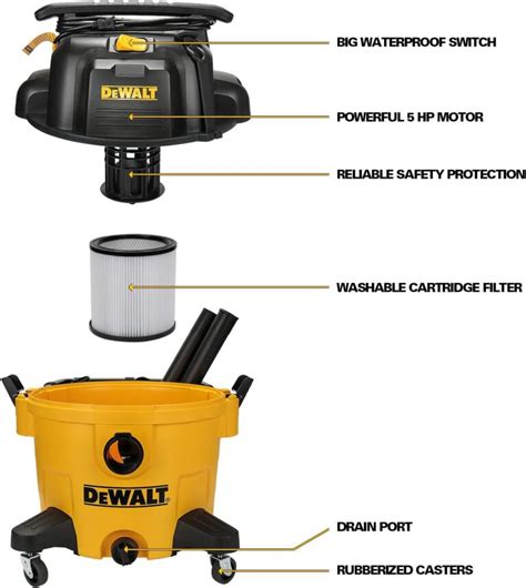 DEWALT 9 Gallon Wet Dry VAC Heavy Duty Shop Vacuum With Attachments 5