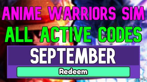 All New September Codes For Anime Warriors Simulator Roblox