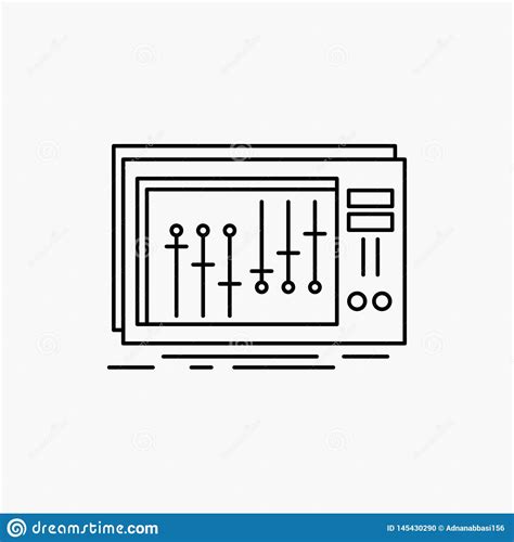 Consola DJ Mezclador M Sica L Nea Icono Del Estudio Ejemplo Aislado
