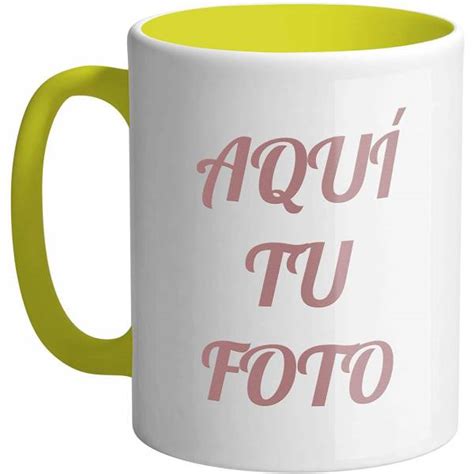 Taza Con Asa E Interior De Color Personalizada Con Foto