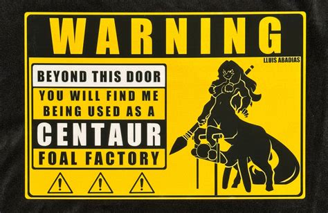 Warning: Centaur Metal Sign (NSFW) – Scaly Shop