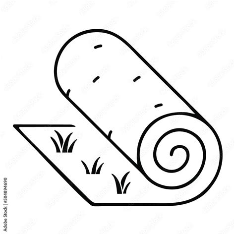 Artificial Grass Roll Icon Lawn Roll Representation Vector Illustration Of Rolled Lawn Real