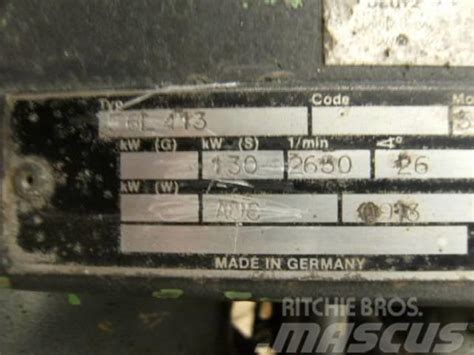 Deutz F6L413 F 6 L 413 Motor 1980 Kalkar Allemagne D Occasion