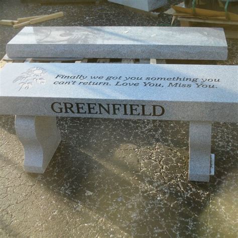 Granite Park Bench Headstone Engraving Available Free - Etsy