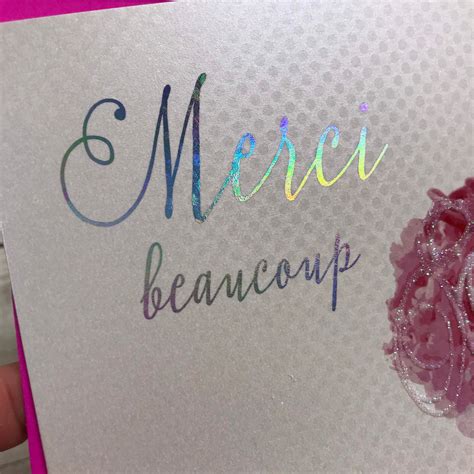 Merci Beaucoup French Thank You Card French Wording Etsy