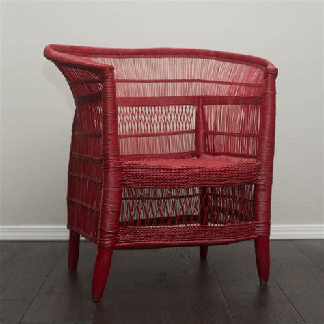 Woven Malawi Chair Cherry Red Warm Heart Bohemian