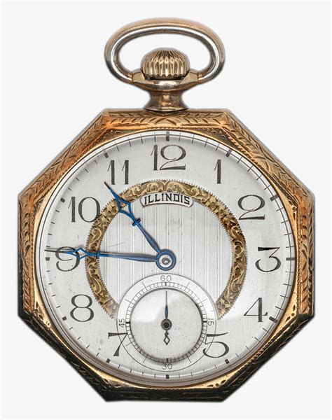 Illinois K Gold Pocket Watch Pocket Watch Png Image