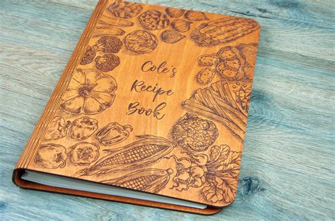 Personalisierte Holz Rezept Buch Binder Custom Journal Etsy