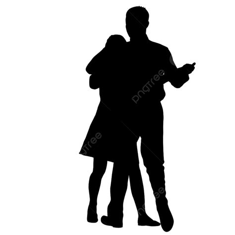 Silhouettes Noires Dansant Homme Et Femme Sur Fond Blanc Png Hommes