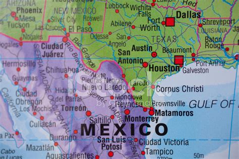 National Borders: Map of Mexico, Texas, USA Stock Photos - FreeImages.com