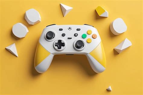 Controlador De Juego Est Ndar Blanco Joystick Gamepad En Un Fondo