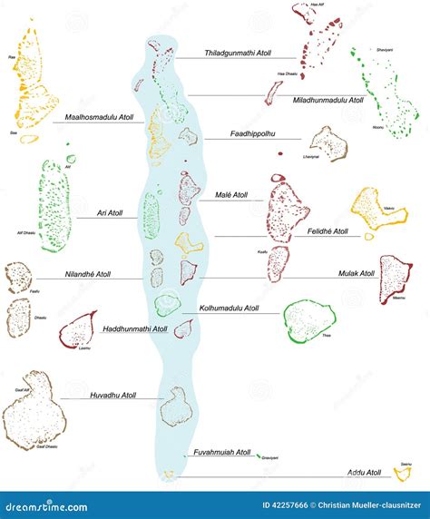 Map Of The Maldives Stock Vector Image