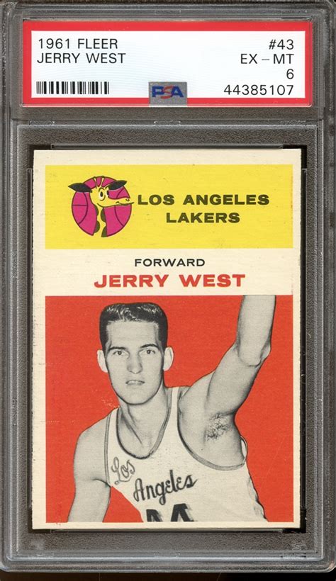 Lot Detail 1961 Fleer Basketball 43 Jerry West PSA 6 EX MT